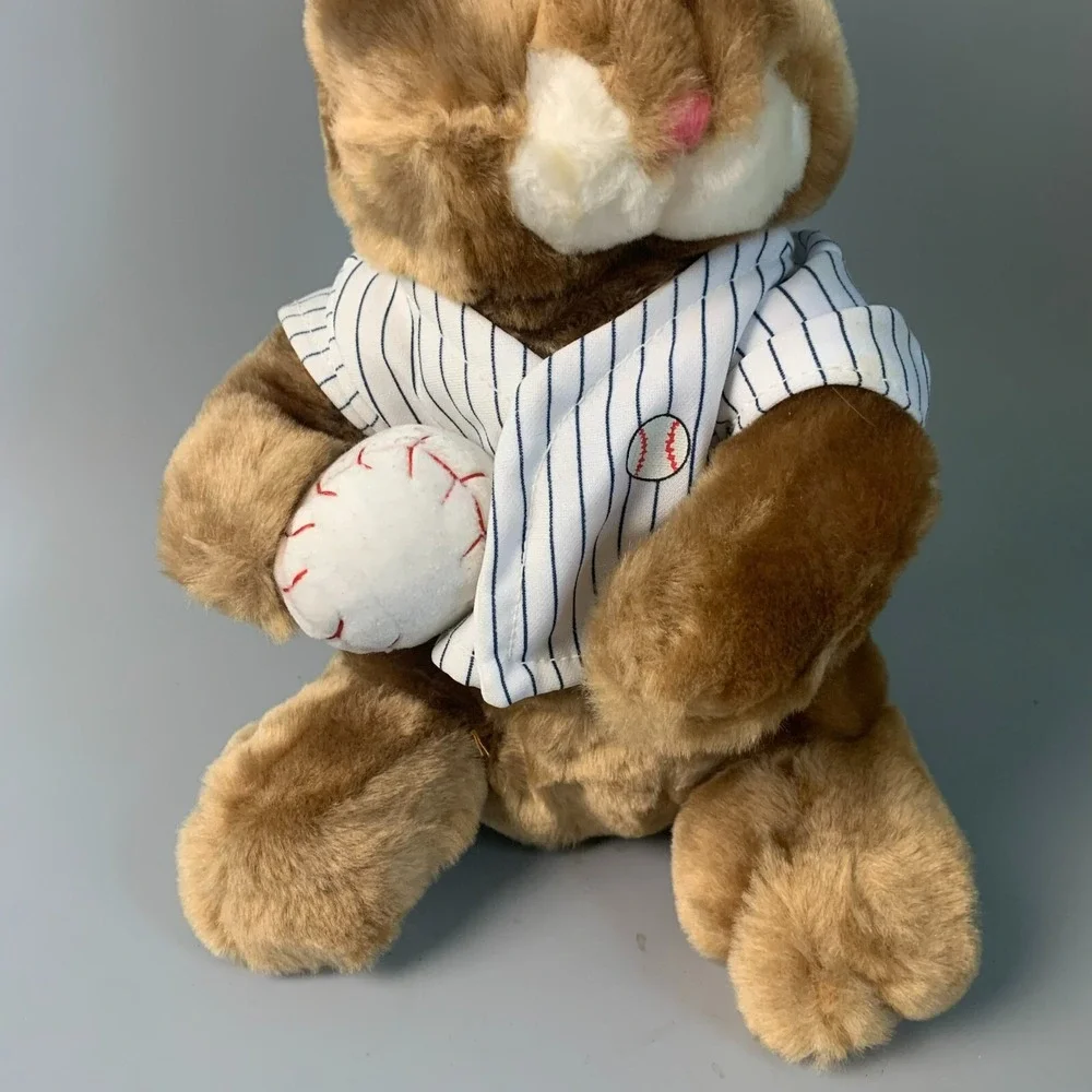 Dan Dee Collectors Choice Baseball Bunny Rabbit Plush Brown White Pinstripe Toy